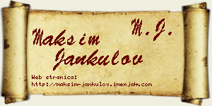 Maksim Jankulov vizit kartica